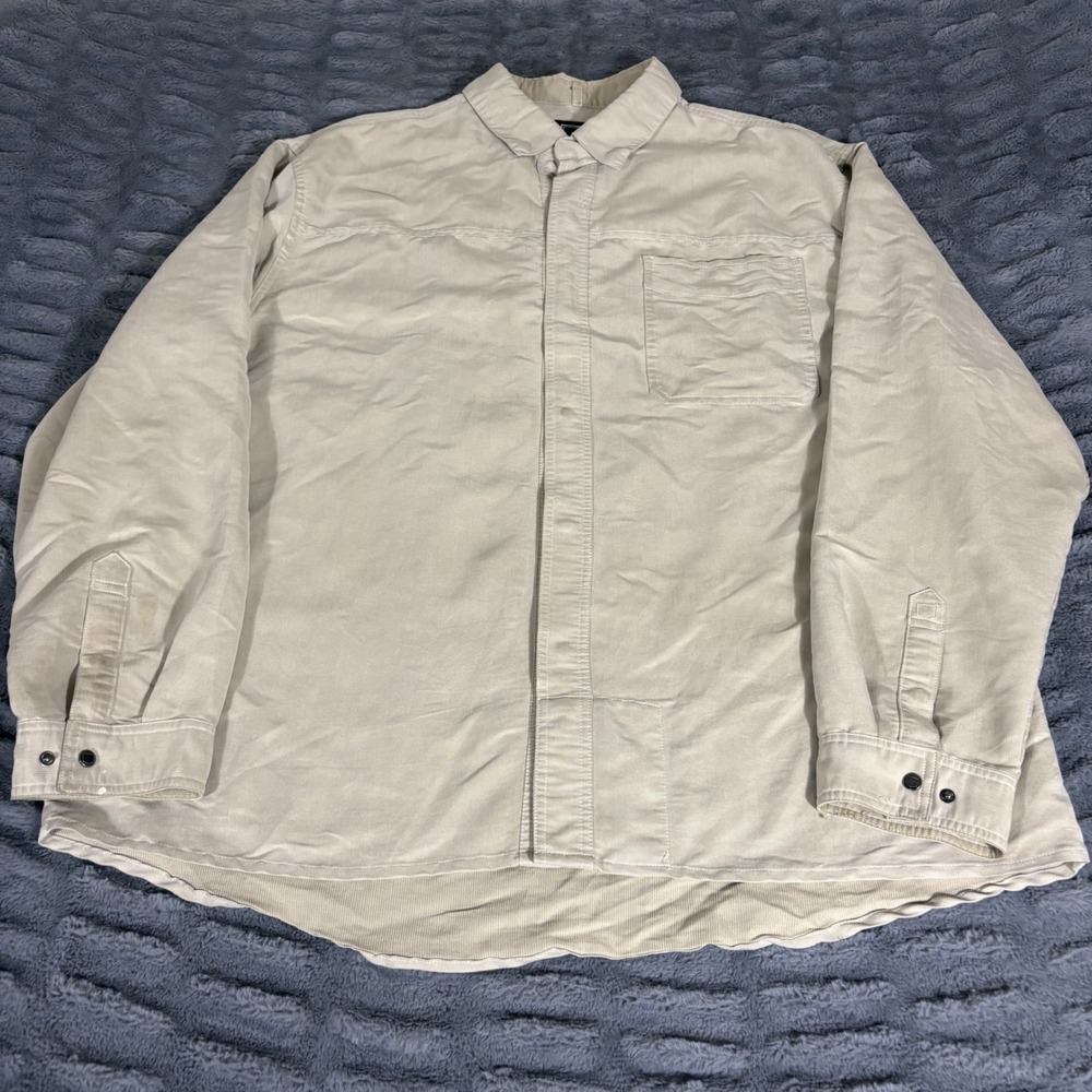 SCOTTeVEST‎ Tec Shirt XXL Beige Fine Wale Corduroy Multi-Pocket Travel Shirt